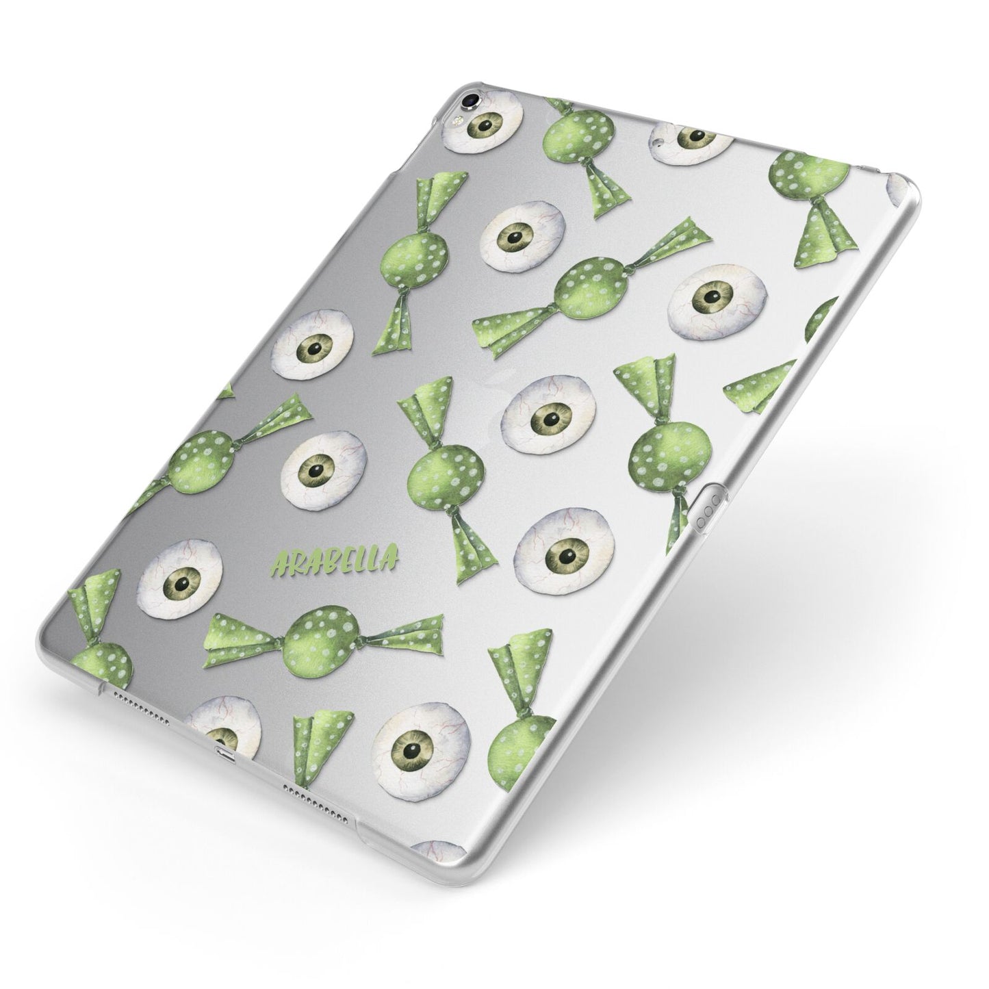 Personalised Eye Candy Halloween Apple iPad Case on Silver iPad Side View