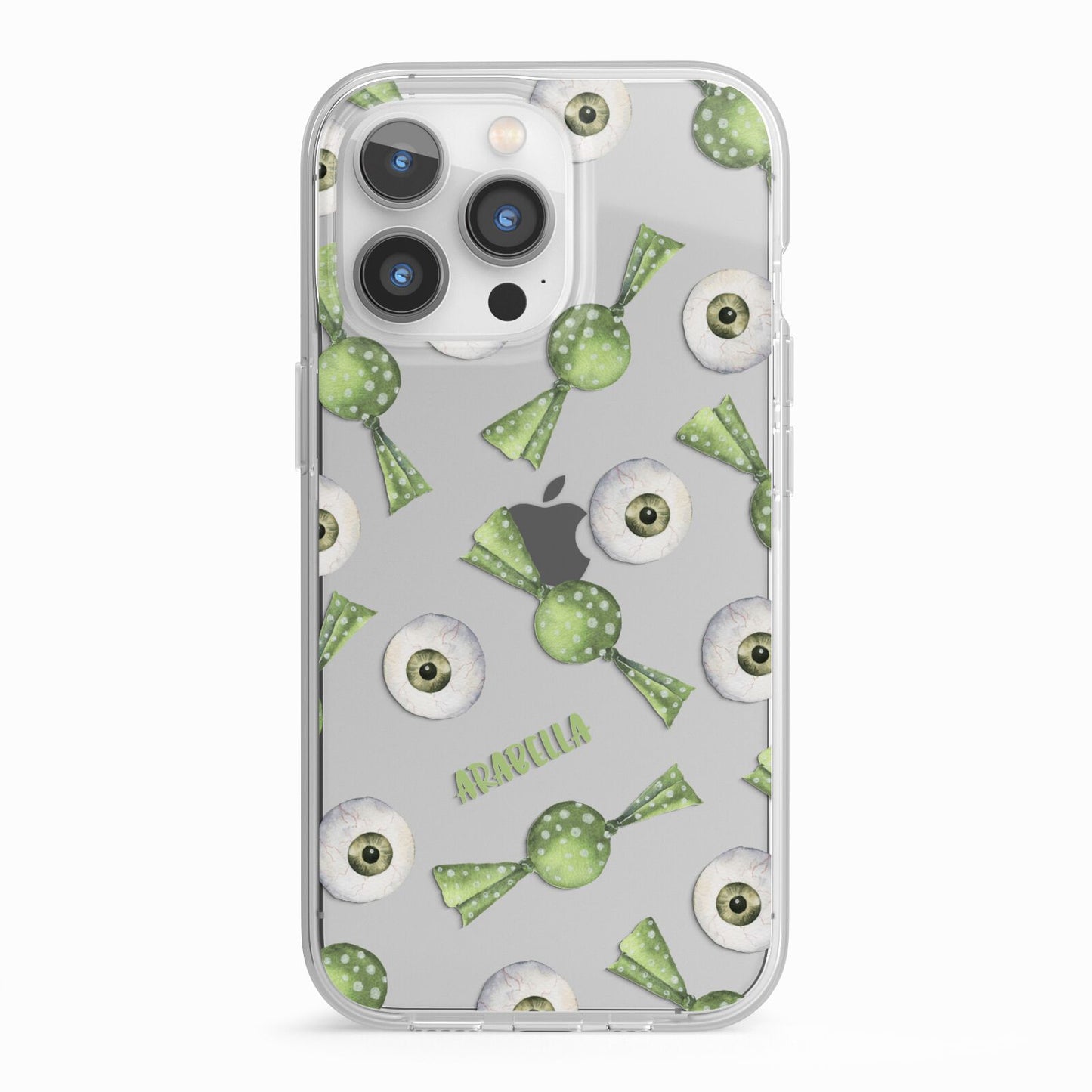 Personalised Eye Candy Halloween iPhone 13 Pro TPU Impact Case with White Edges