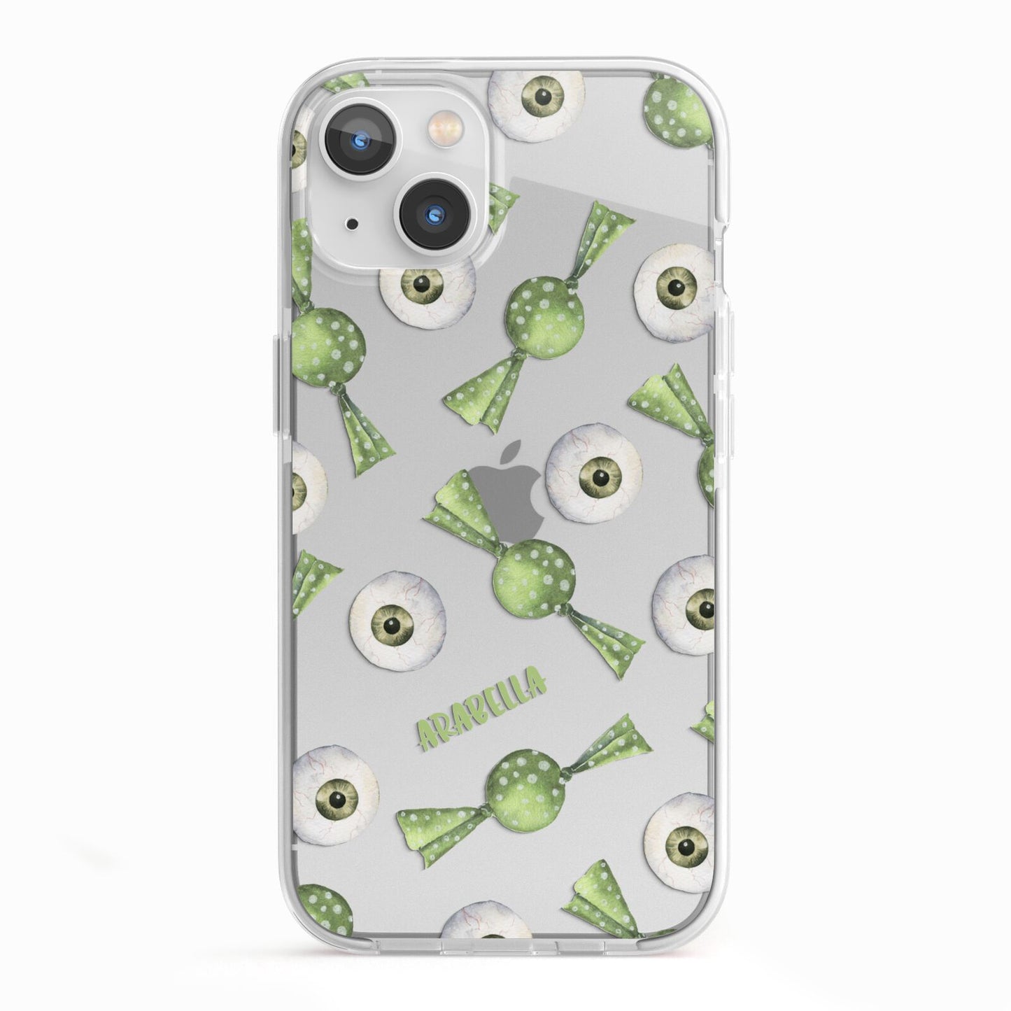 Personalised Eye Candy Halloween iPhone 13 TPU Impact Case with White Edges