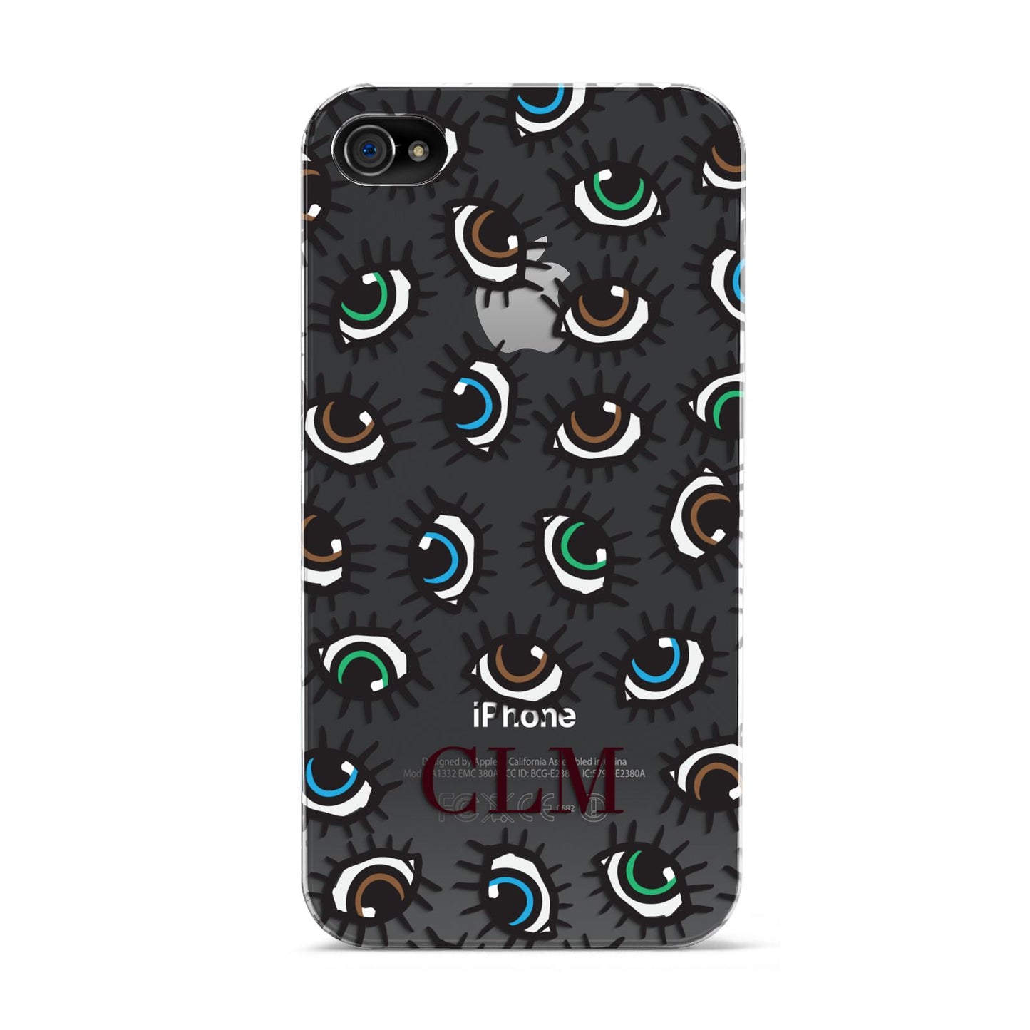 Personalised Eyes Initials Clear Apple iPhone 4s Case