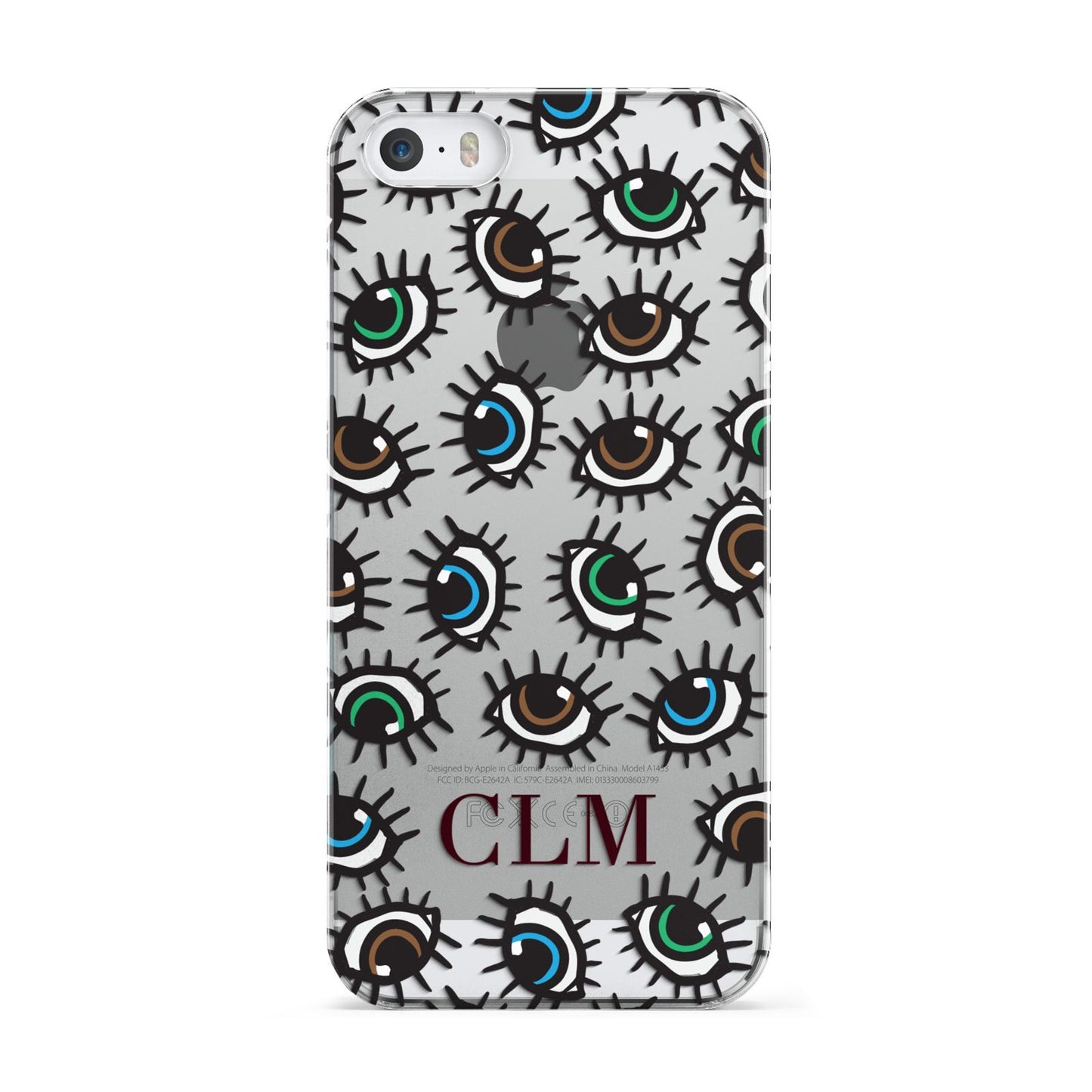 Personalised Eyes Initials Clear Apple iPhone 5 Case