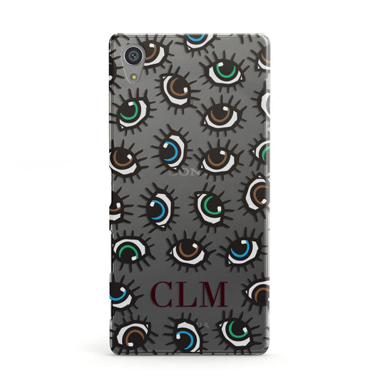 Personalised Eyes Initials Clear Sony Xperia Case