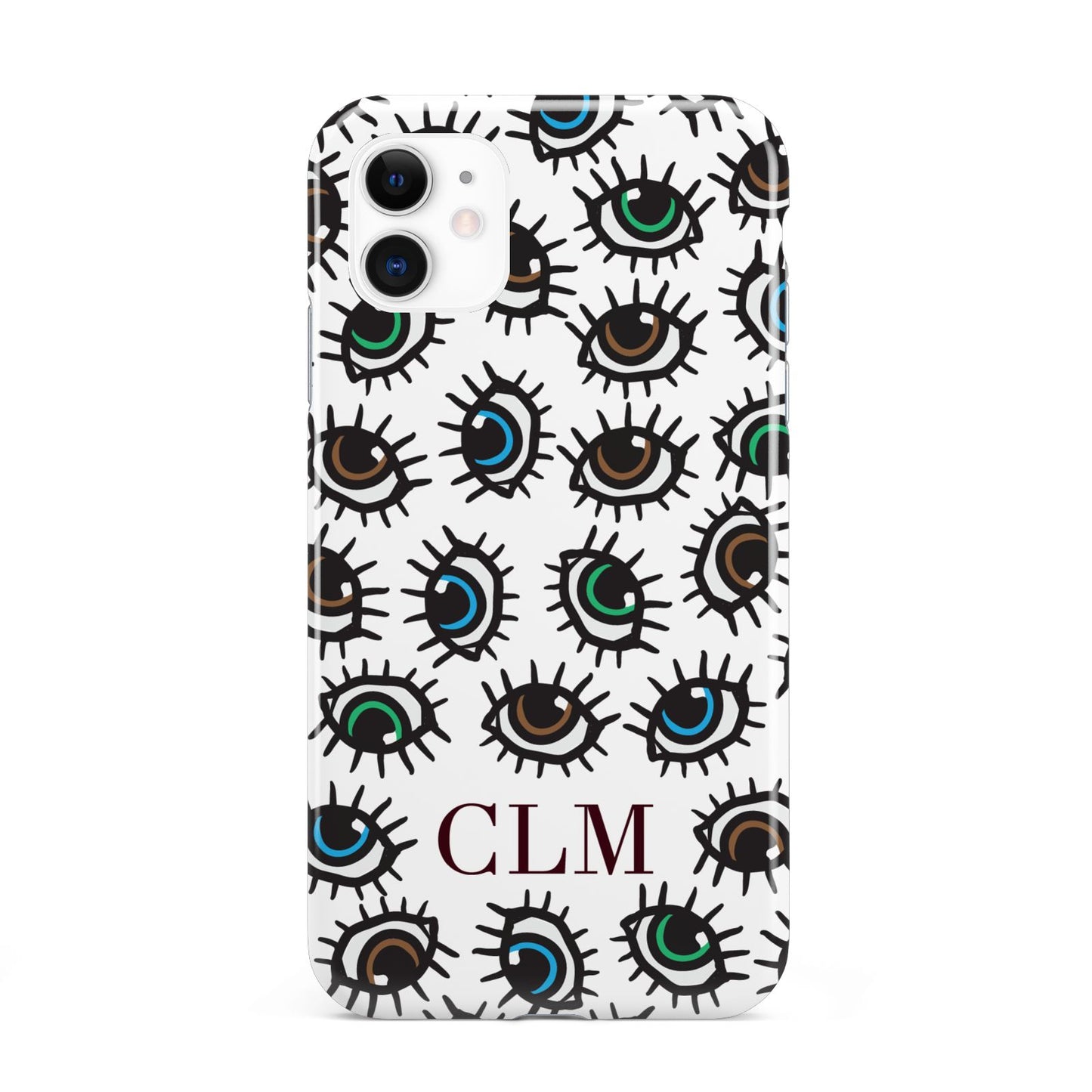 Personalised Eyes Initials Clear iPhone 11 3D Tough Case