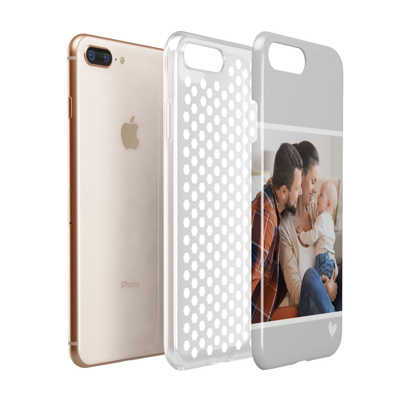 Personalised Family Portrait Apple iPhone 7 8 Plus 3D Tough Case Expanded View