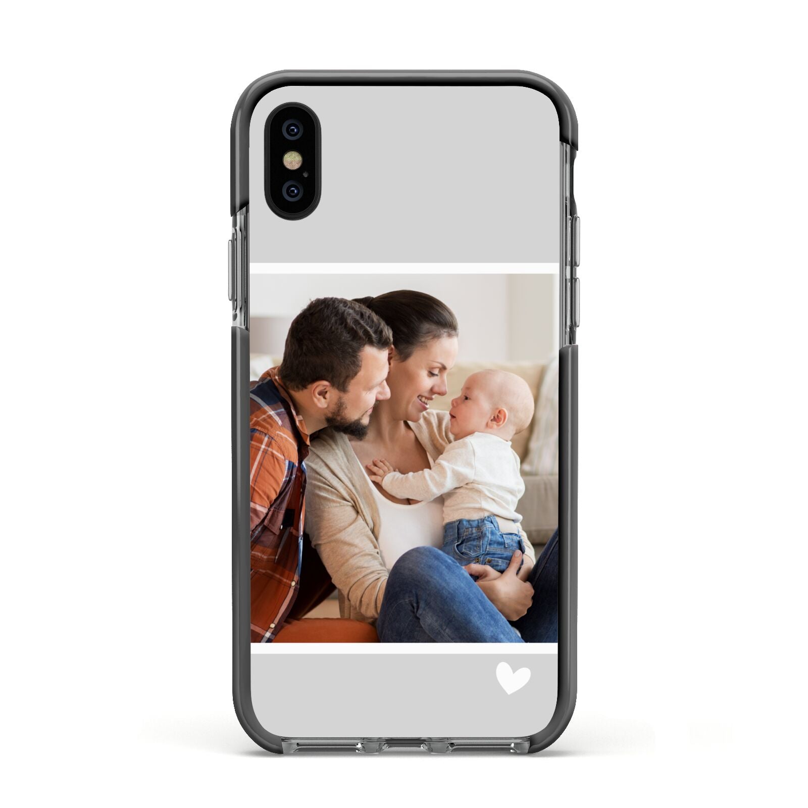 Personalised Family Portrait Apple iPhone Xs Impact Case Black Edge on Black Phone