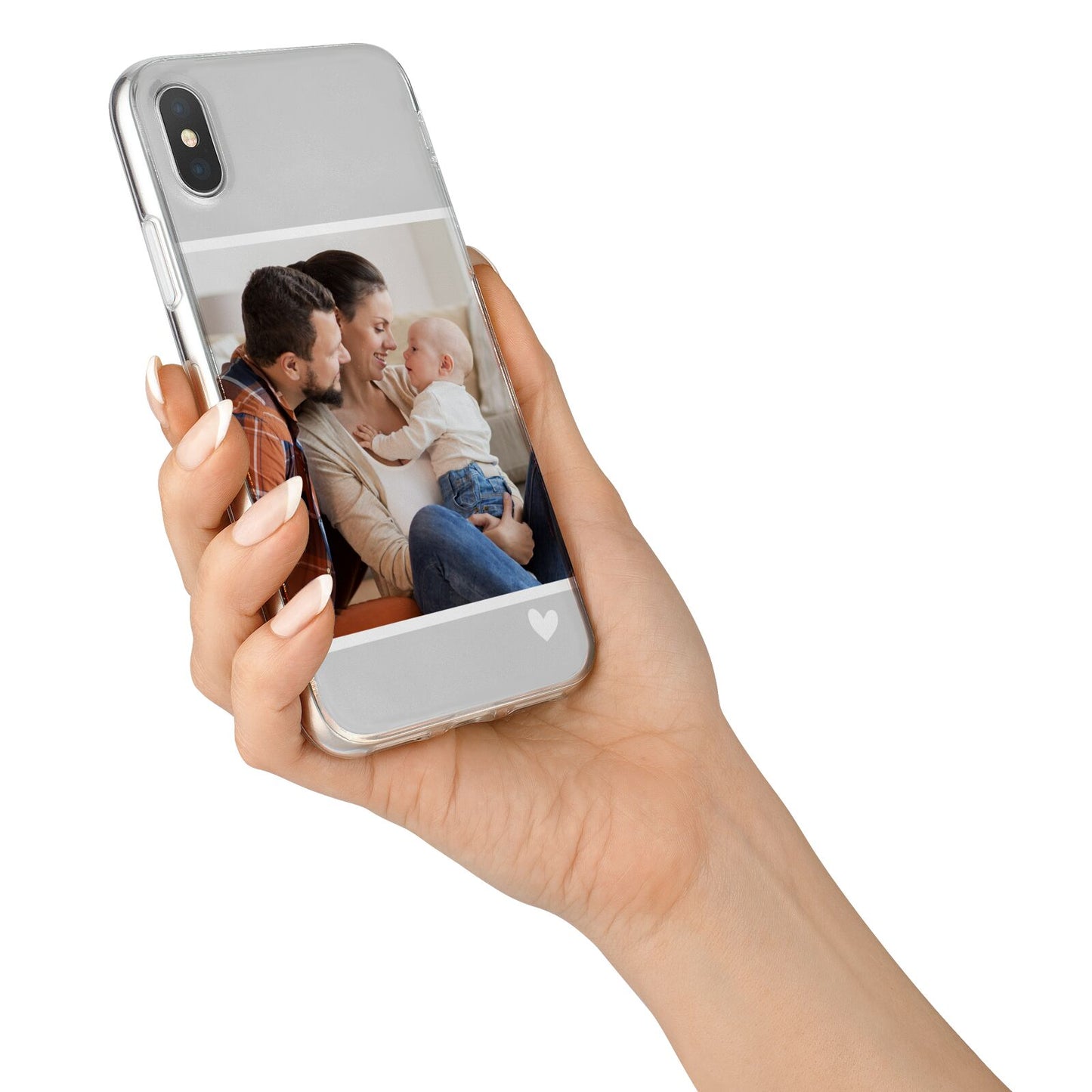 Personalised Family Portrait iPhone X Bumper Case on Silver iPhone Alternative Image 2