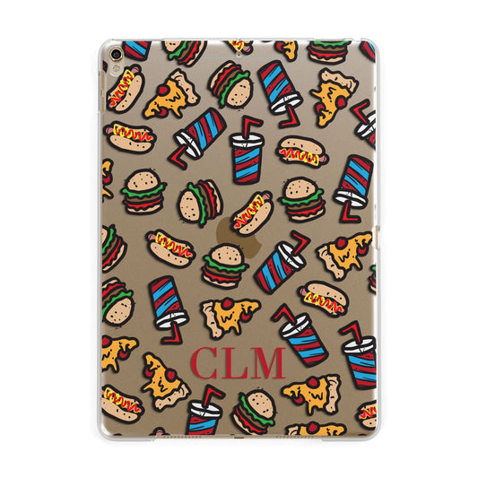 Personalised Fast Food Initials Apple iPad Gold Case