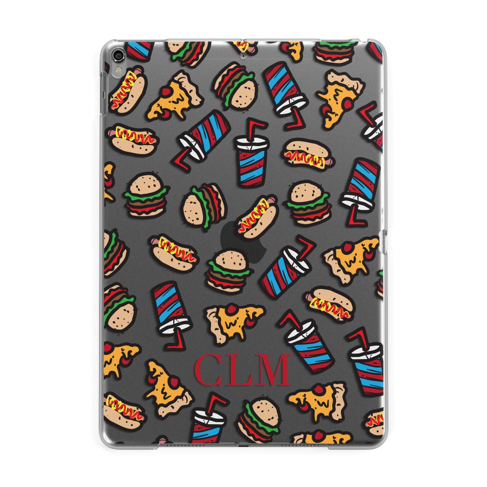 Personalised Fast Food Initials Apple iPad Grey Case