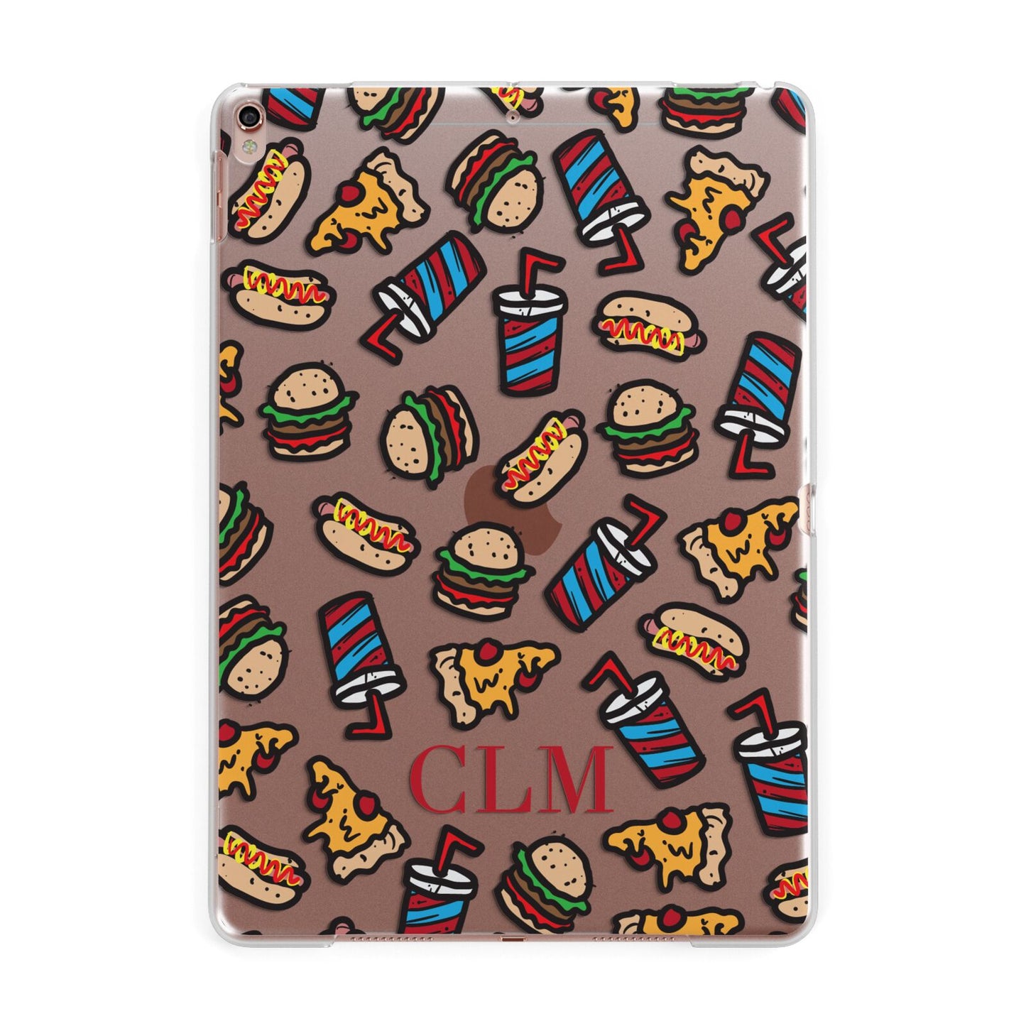 Personalised Fast Food Initials Apple iPad Rose Gold Case