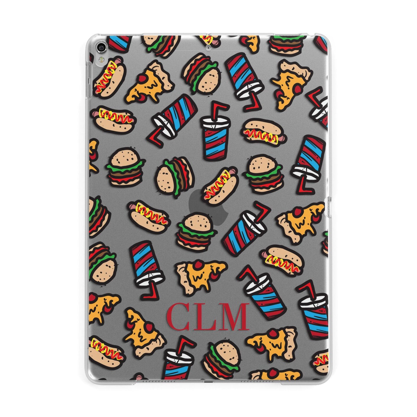 Personalised Fast Food Initials Apple iPad Silver Case