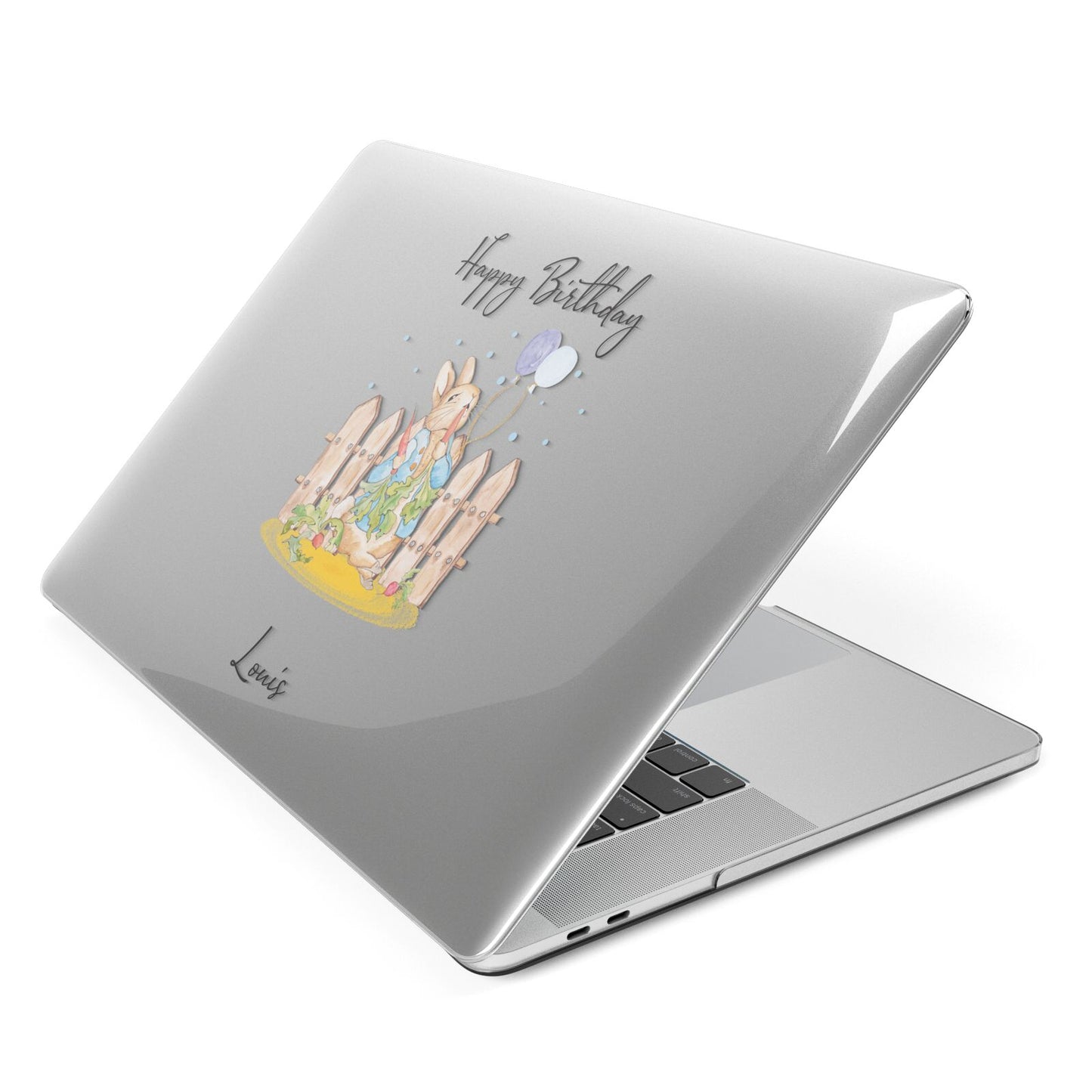 Personalised Father s Day Rabbit Apple MacBook Case Side View