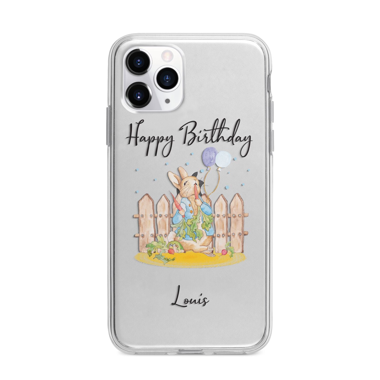 Personalised Father s Day Rabbit Apple iPhone 11 Pro Max in Silver with Bumper Case