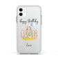 Personalised Father s Day Rabbit Apple iPhone 11 in White with White Impact Case