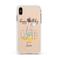 Personalised Father s Day Rabbit Apple iPhone Xs Max Impact Case White Edge on Gold Phone