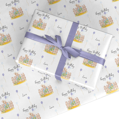 Personalised Father s Day Rabbit Custom Wrapping Paper