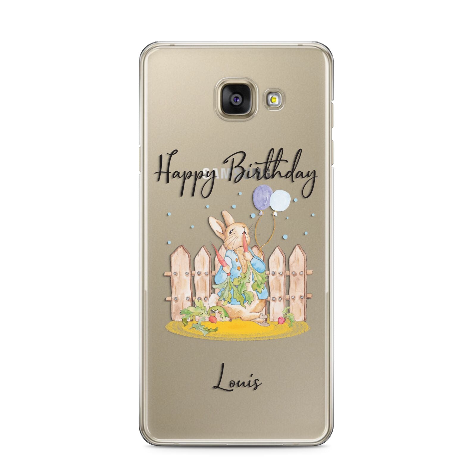 Personalised Father s Day Rabbit Samsung Galaxy A3 2016 Case on gold phone