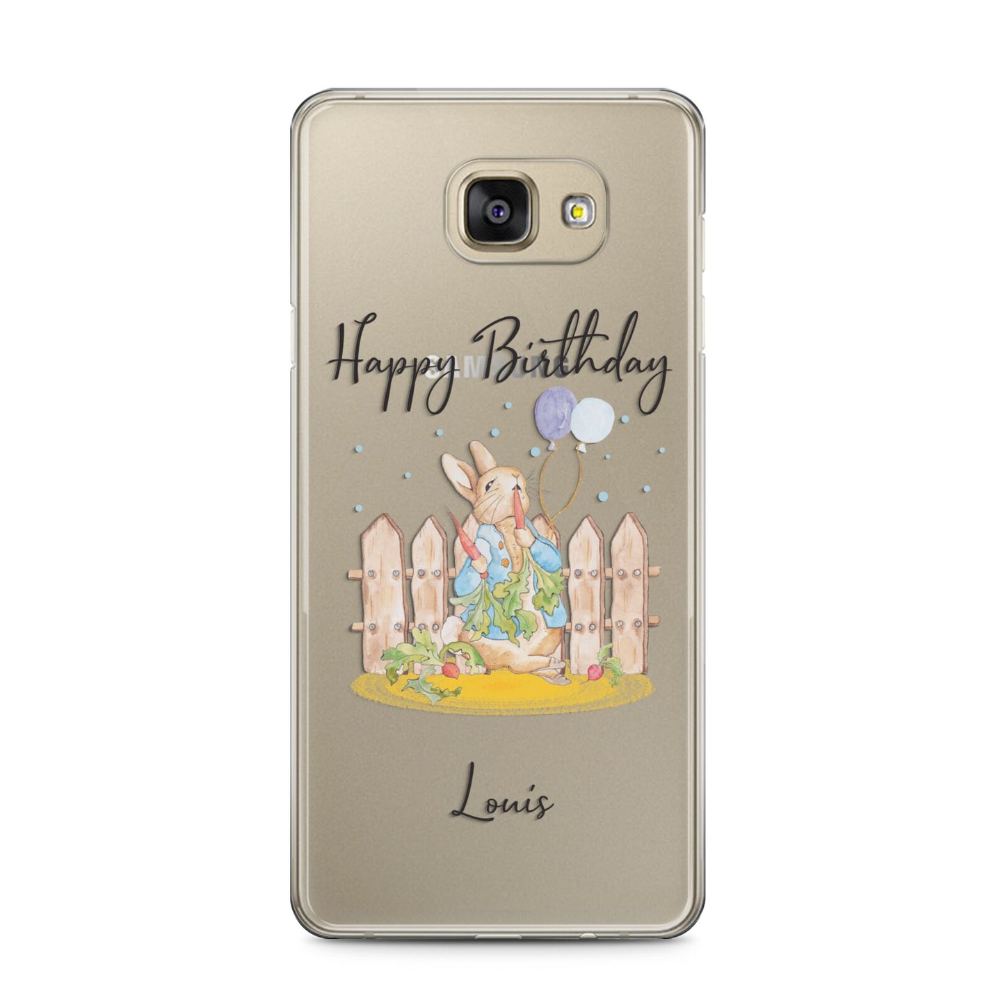 Personalised Father s Day Rabbit Samsung Galaxy A5 2016 Case on gold phone