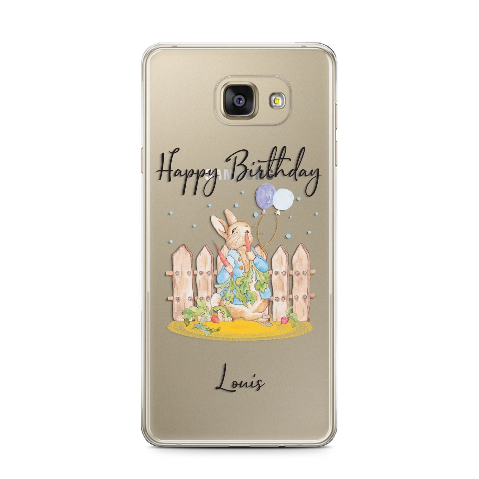 Personalised Father s Day Rabbit Samsung Galaxy A7 2016 Case on gold phone