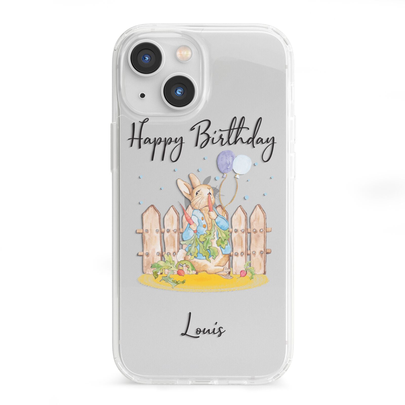 Personalised Father s Day Rabbit iPhone 13 Mini Clear Bumper Case