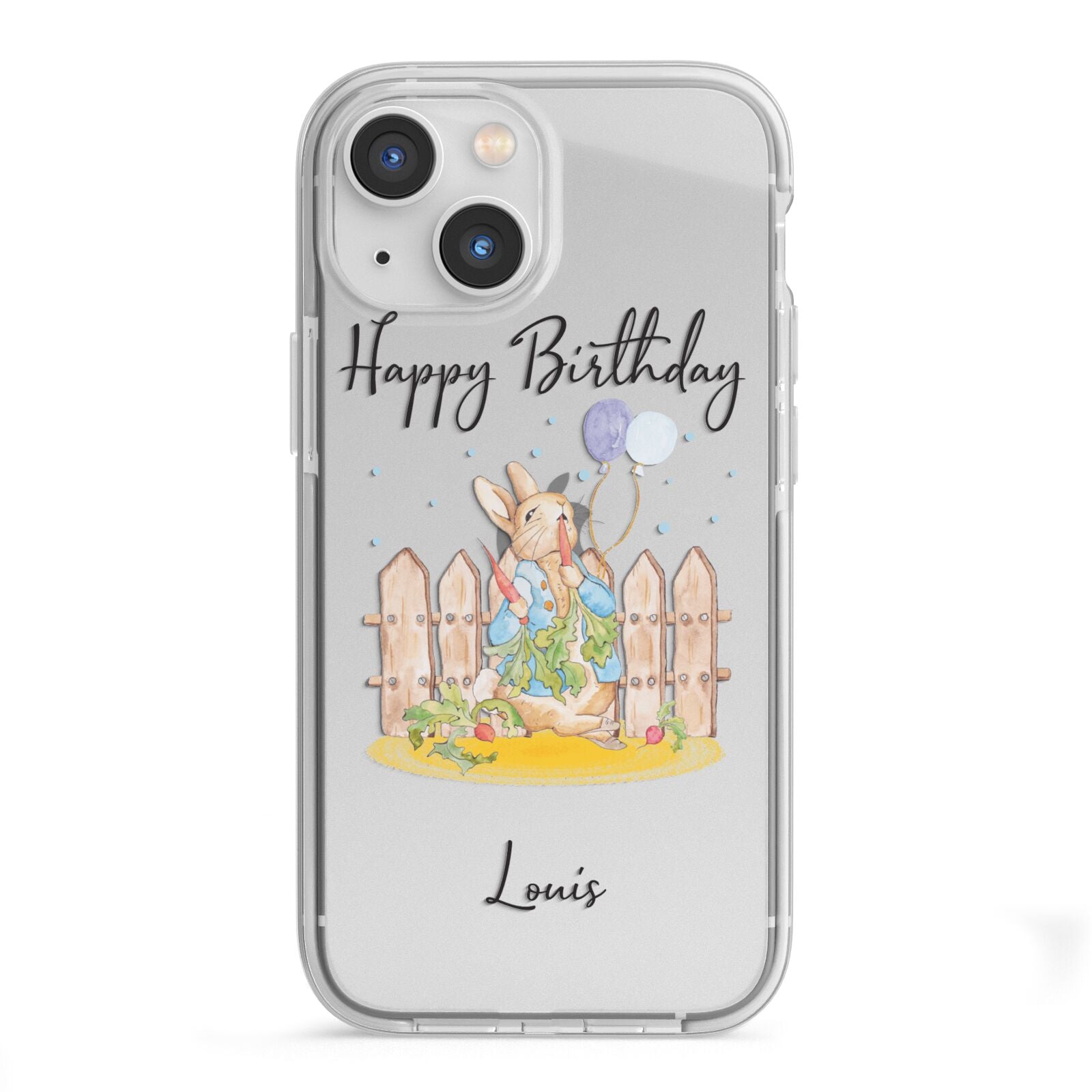 Personalised Father s Day Rabbit iPhone 13 Mini TPU Impact Case with White Edges