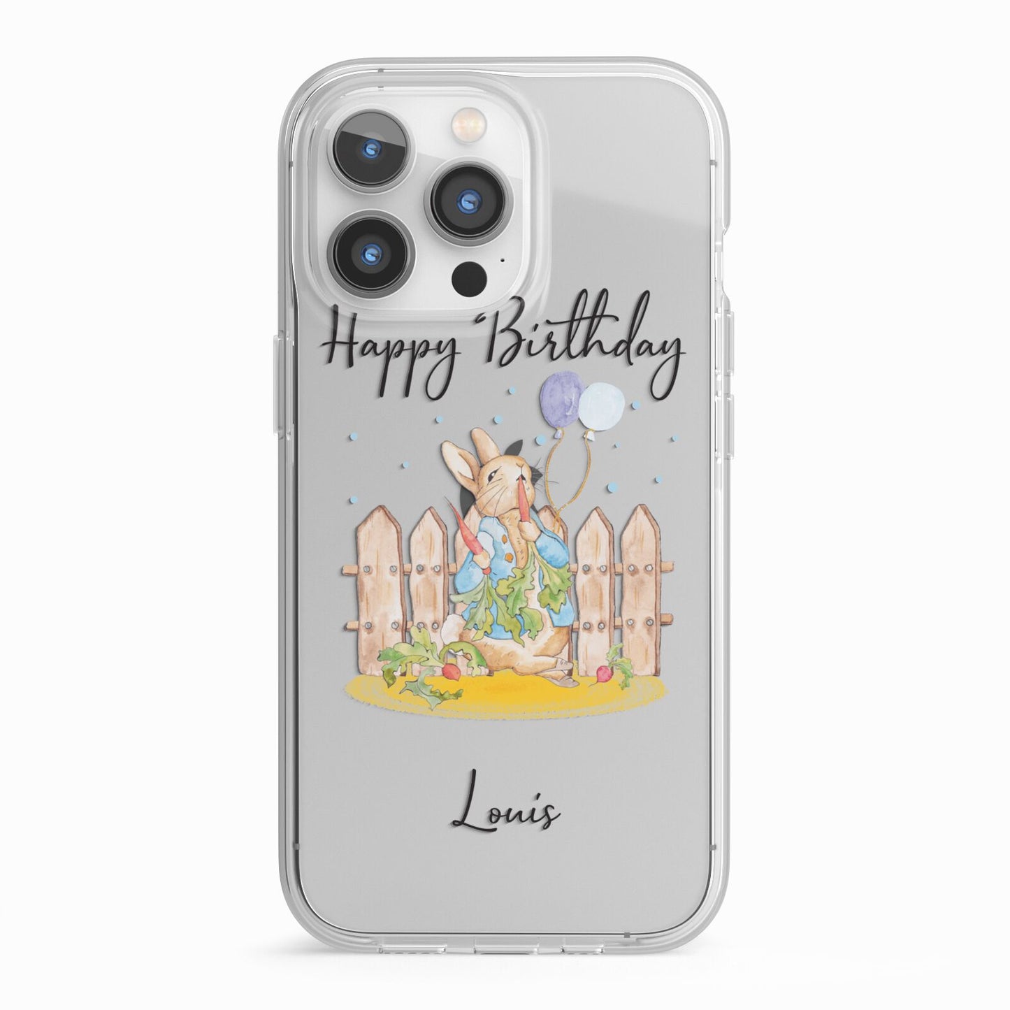 Personalised Father s Day Rabbit iPhone 13 Pro TPU Impact Case with White Edges