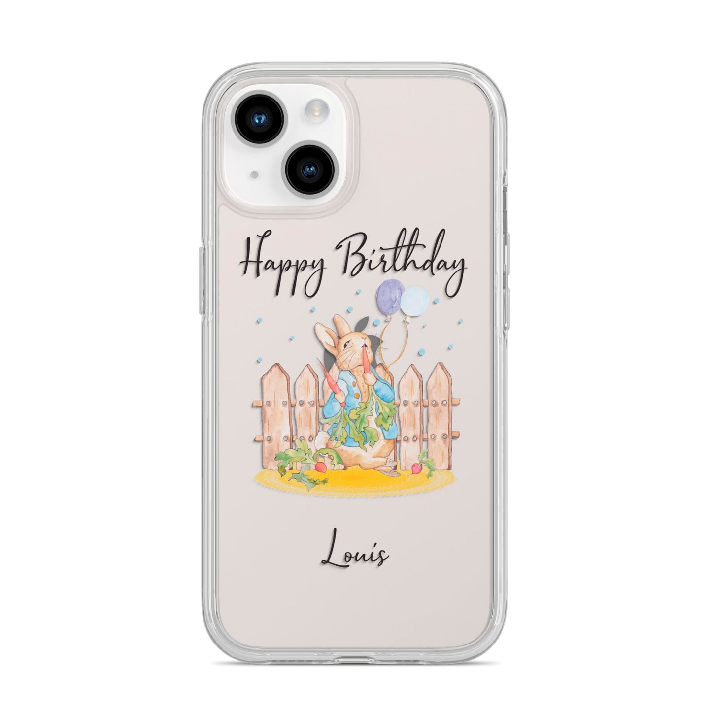 Personalised Father s Day Rabbit iPhone 14 Clear Tough Case Starlight