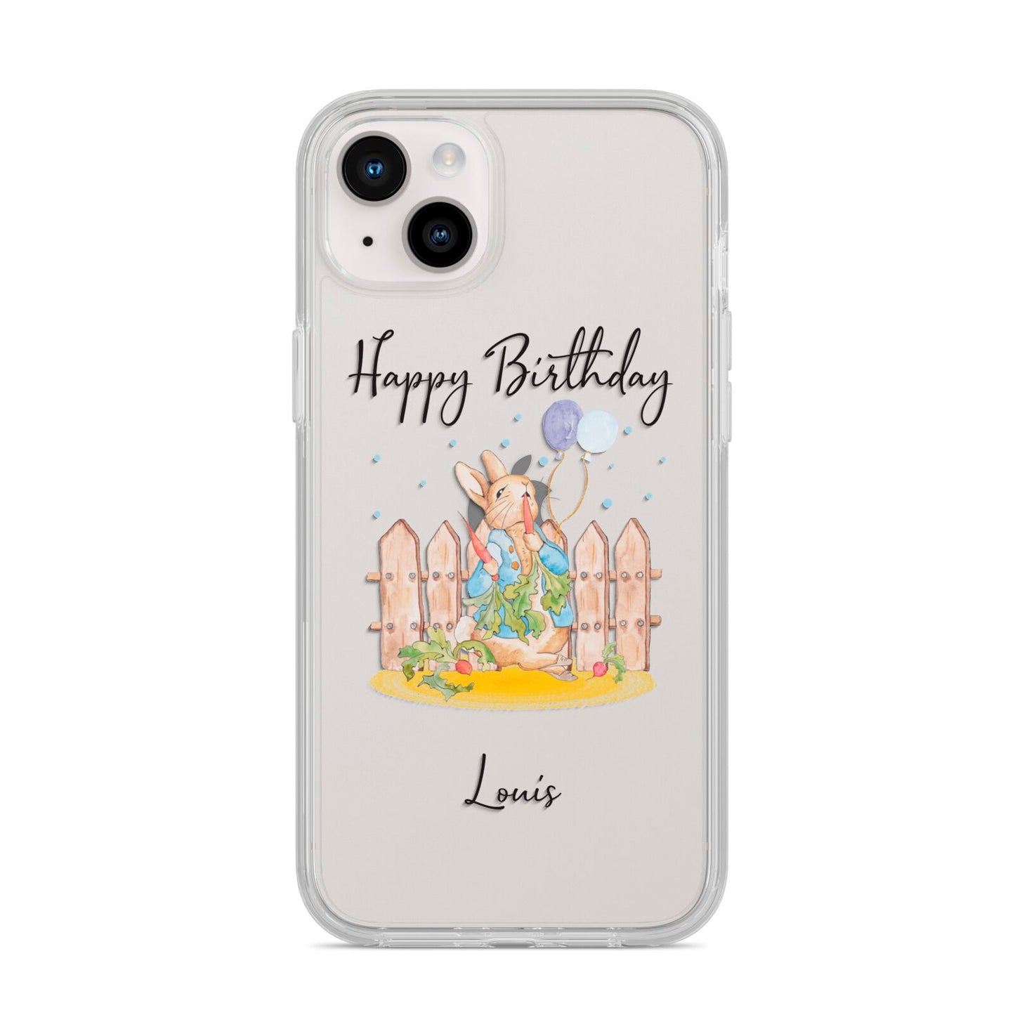 Personalised Father s Day Rabbit iPhone 14 Plus Clear Tough Case Starlight