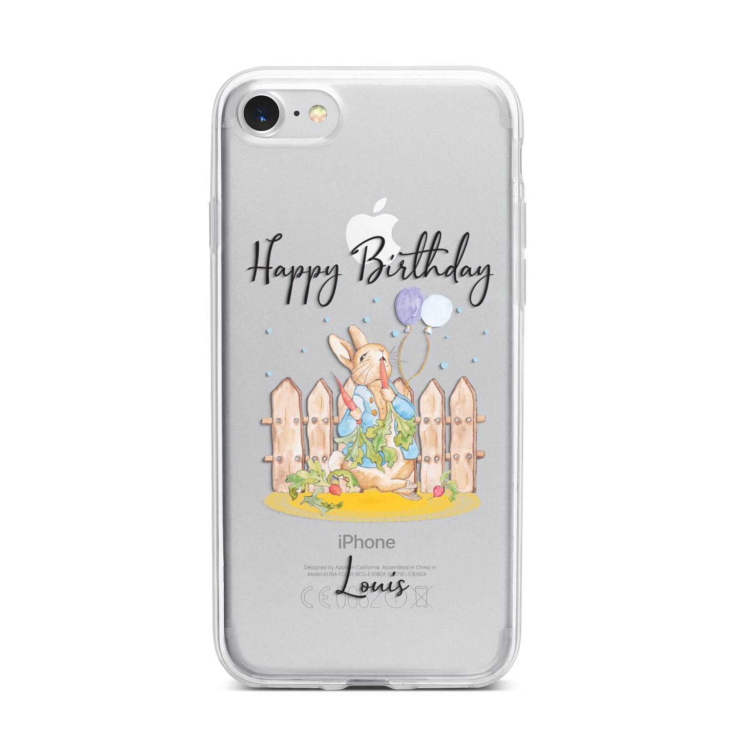 Personalised Father s Day Rabbit iPhone 7 Bumper Case on Silver iPhone