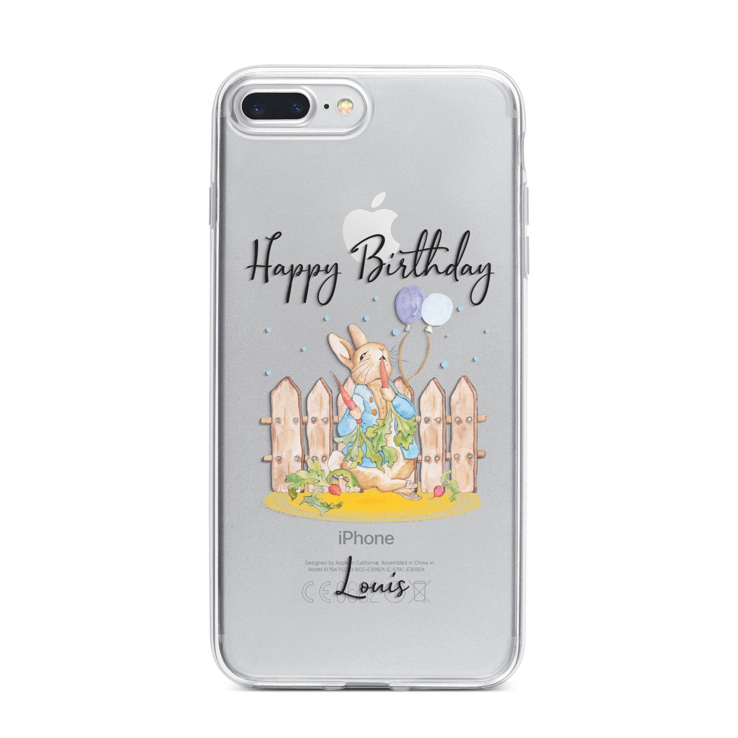 Personalised Father s Day Rabbit iPhone 7 Plus Bumper Case on Silver iPhone