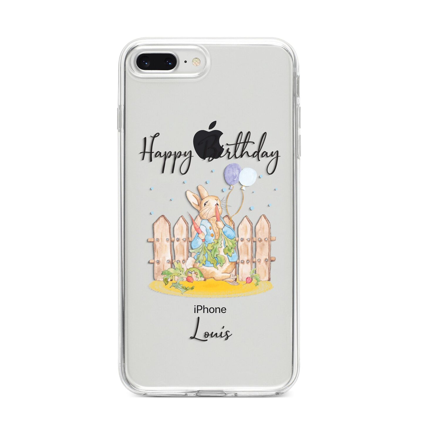 Personalised Father s Day Rabbit iPhone 8 Plus Bumper Case on Silver iPhone