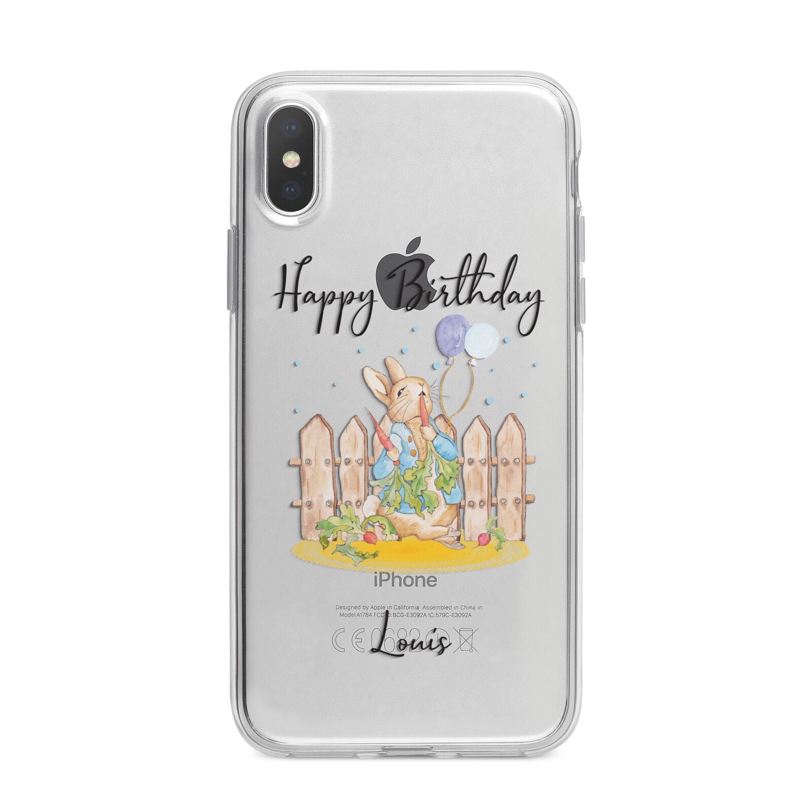 Personalised Father s Day Rabbit iPhone X Bumper Case on Silver iPhone Alternative Image 1