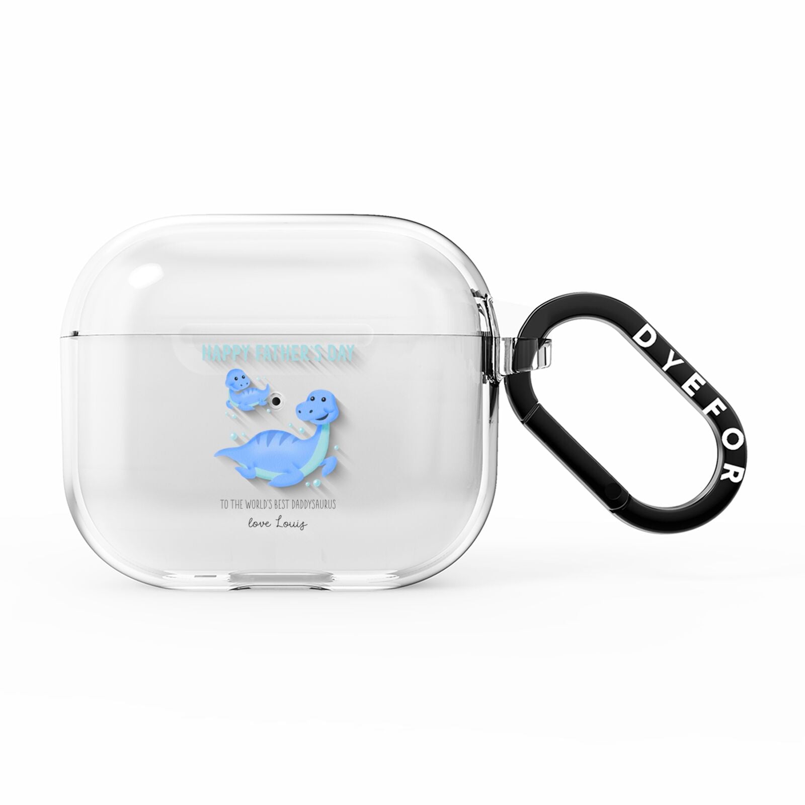 Personalised Fathers Day Dinosaur AirPods Clear Case 3rd Gen