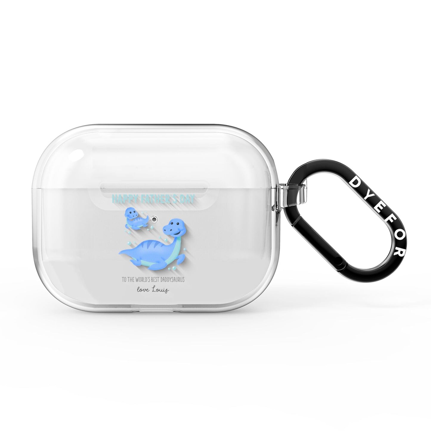 Personalised Fathers Day Dinosaur AirPods Pro Clear Case