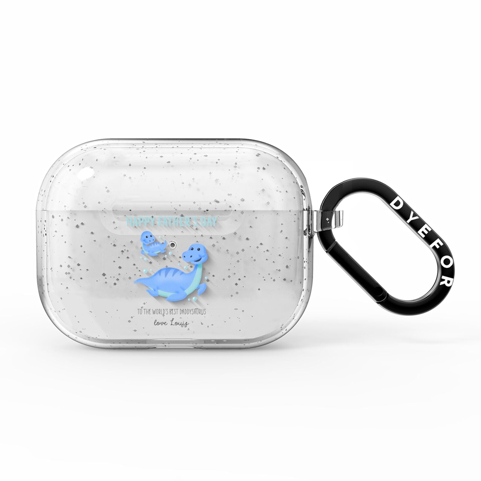 Personalised Fathers Day Dinosaur AirPods Pro Glitter Case