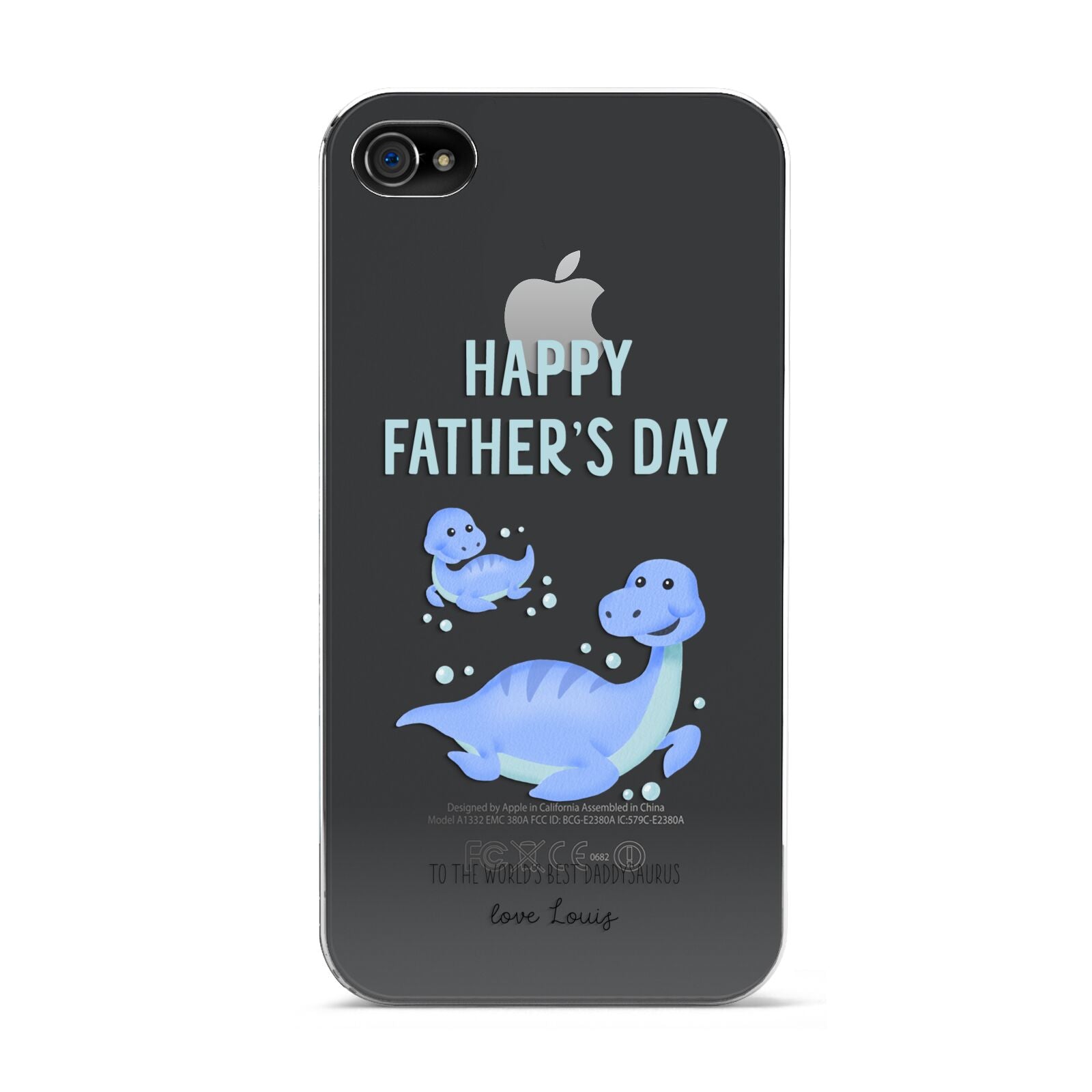 Personalised Fathers Day Dinosaur Apple iPhone 4s Case