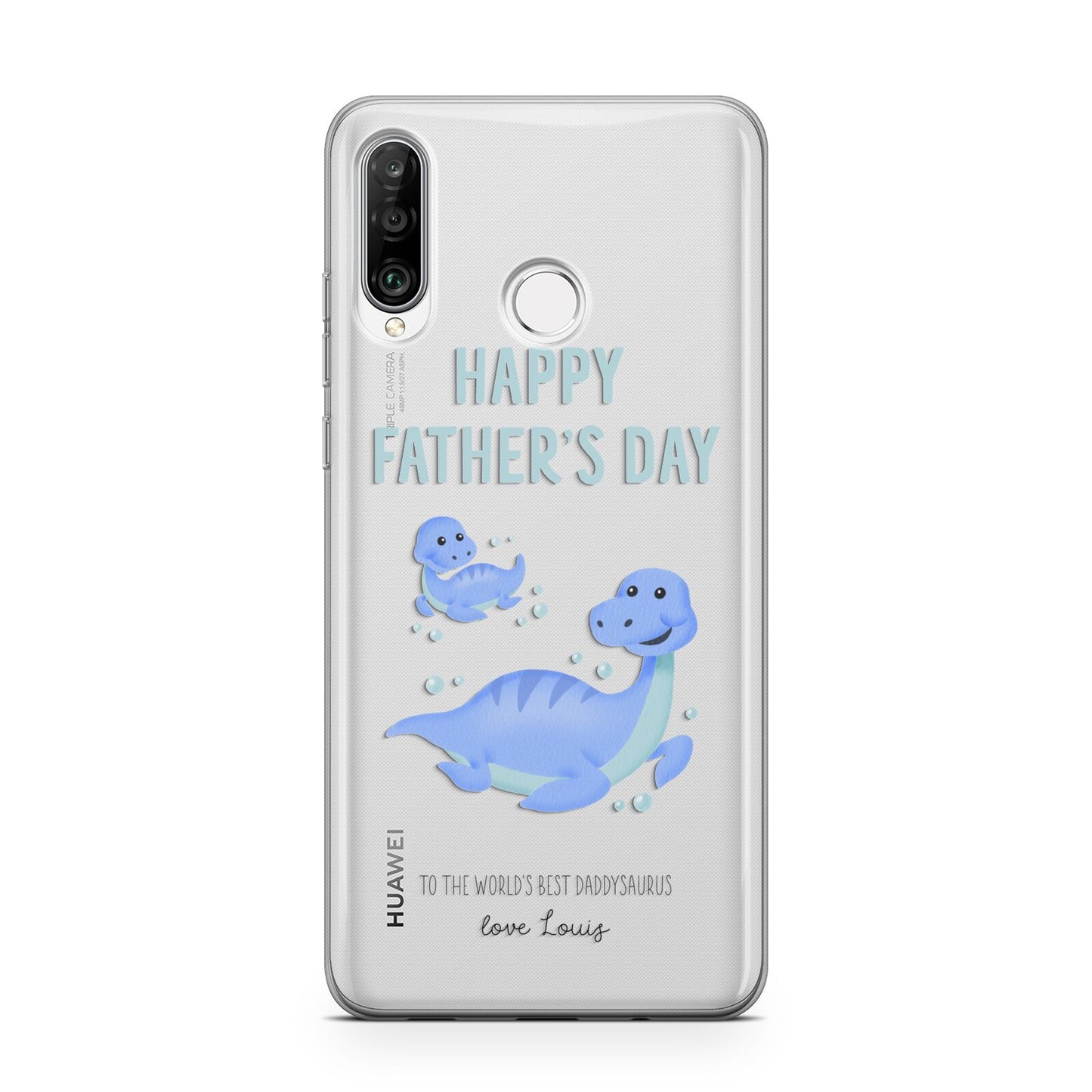 Personalised Fathers Day Dinosaur Huawei P30 Lite Phone Case