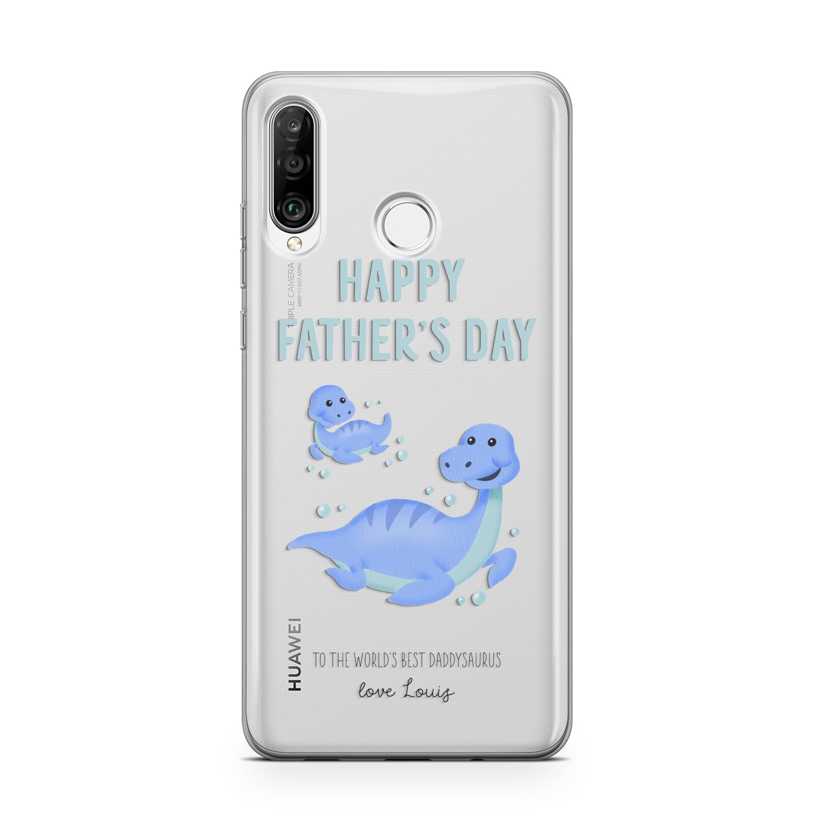 Personalised Fathers Day Dinosaur Huawei P30 Lite Phone Case