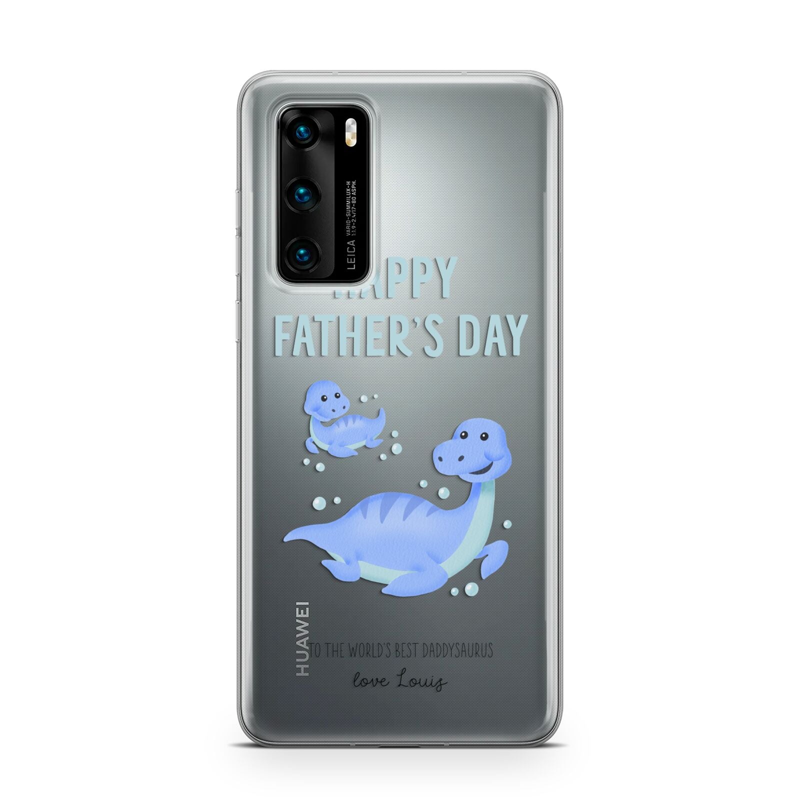 Personalised Fathers Day Dinosaur Huawei P40 Phone Case