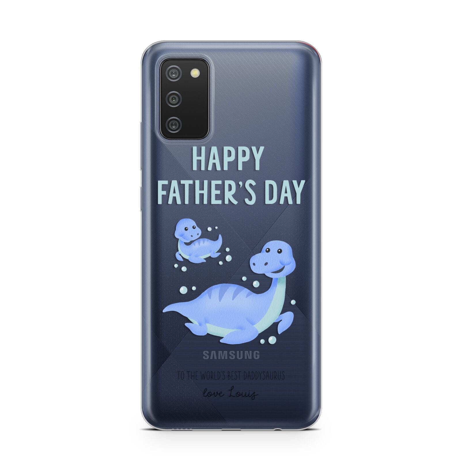 Personalised Fathers Day Dinosaur Samsung A02s Case