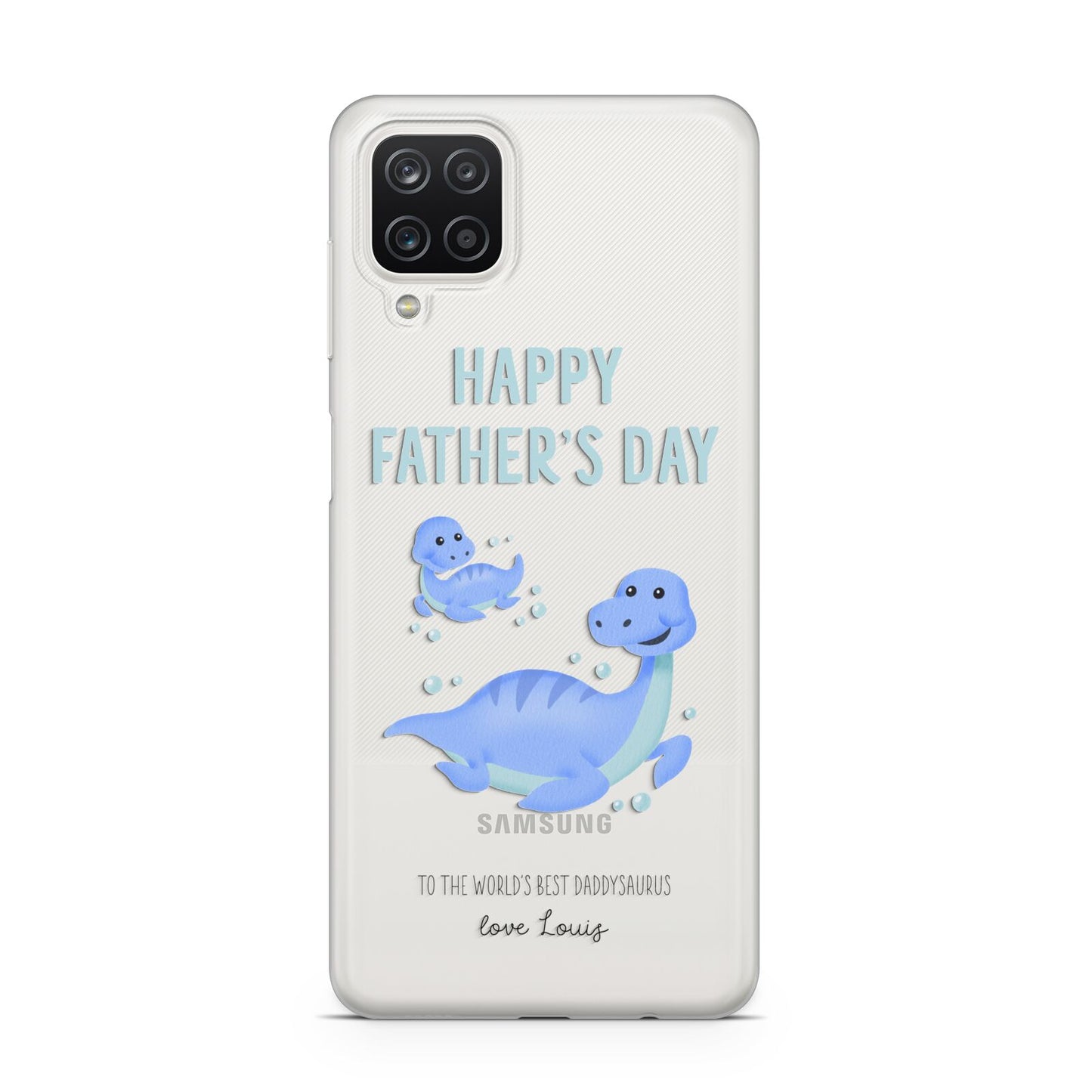 Personalised Fathers Day Dinosaur Samsung A12 Case