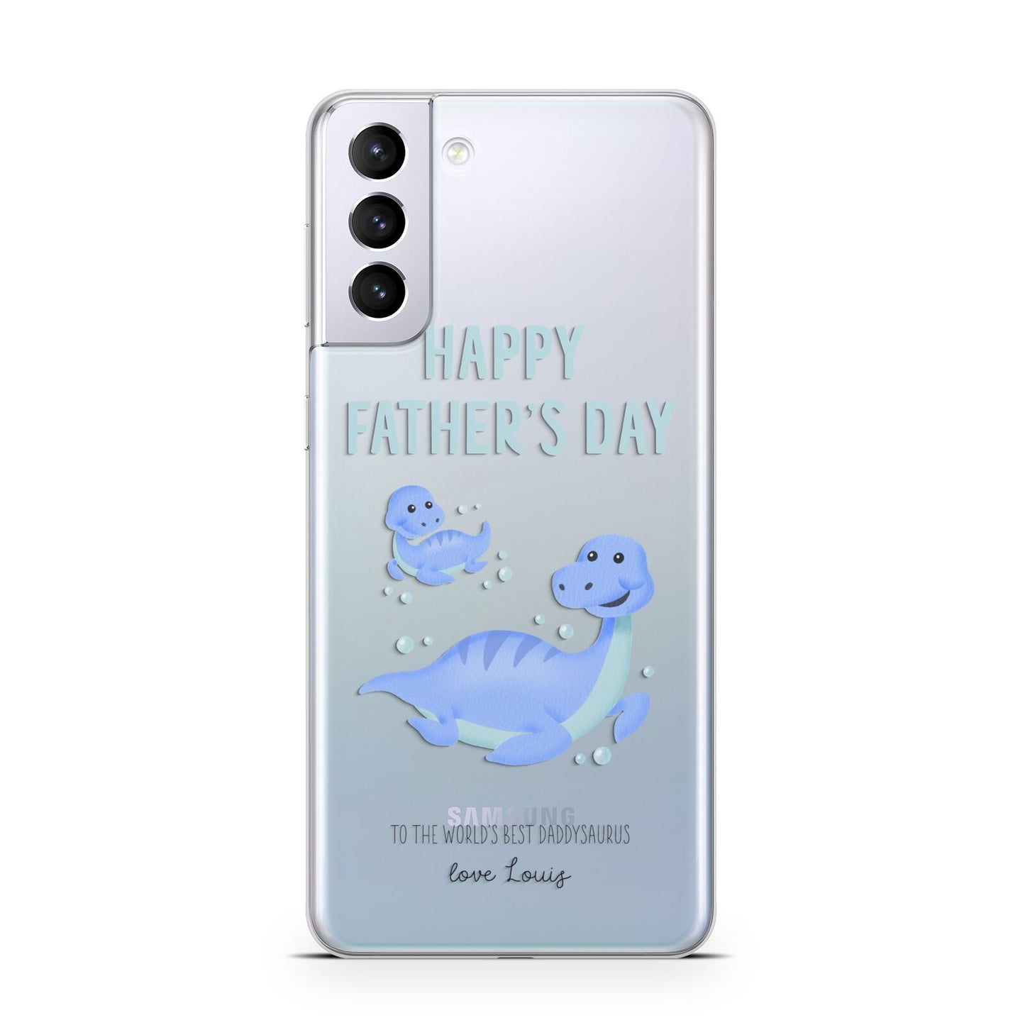 Personalised Fathers Day Dinosaur Samsung S21 Plus Case