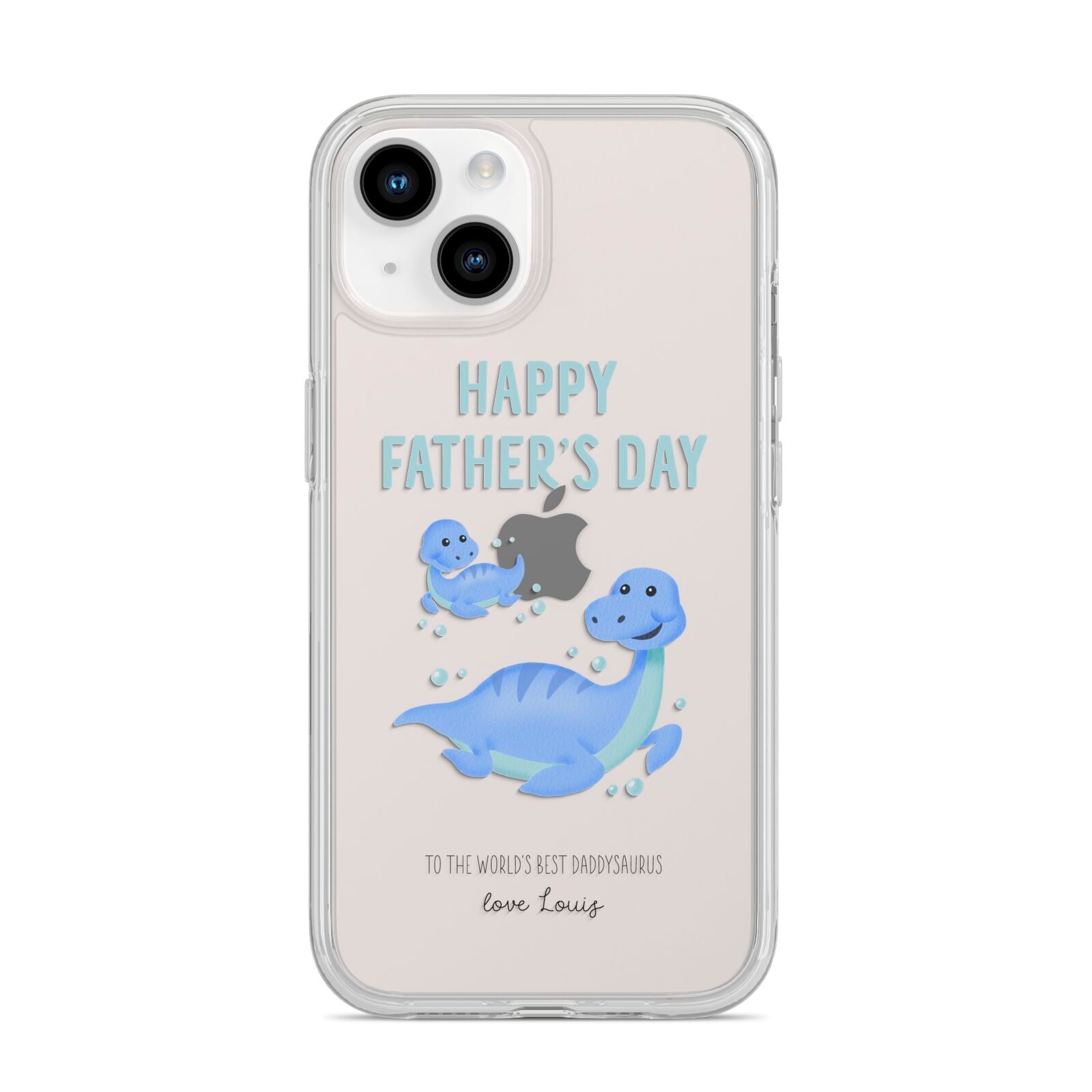 Personalised Fathers Day Dinosaur iPhone 14 Clear Tough Case Starlight