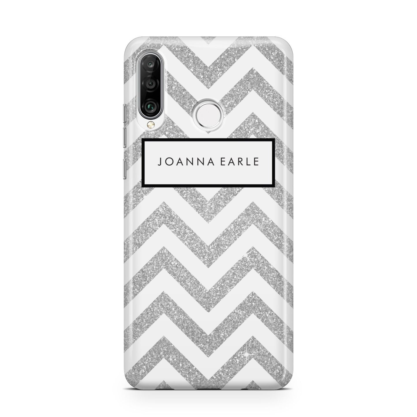 Personalised Faux Glitter Custom Name Initials Huawei P30 Lite Phone Case