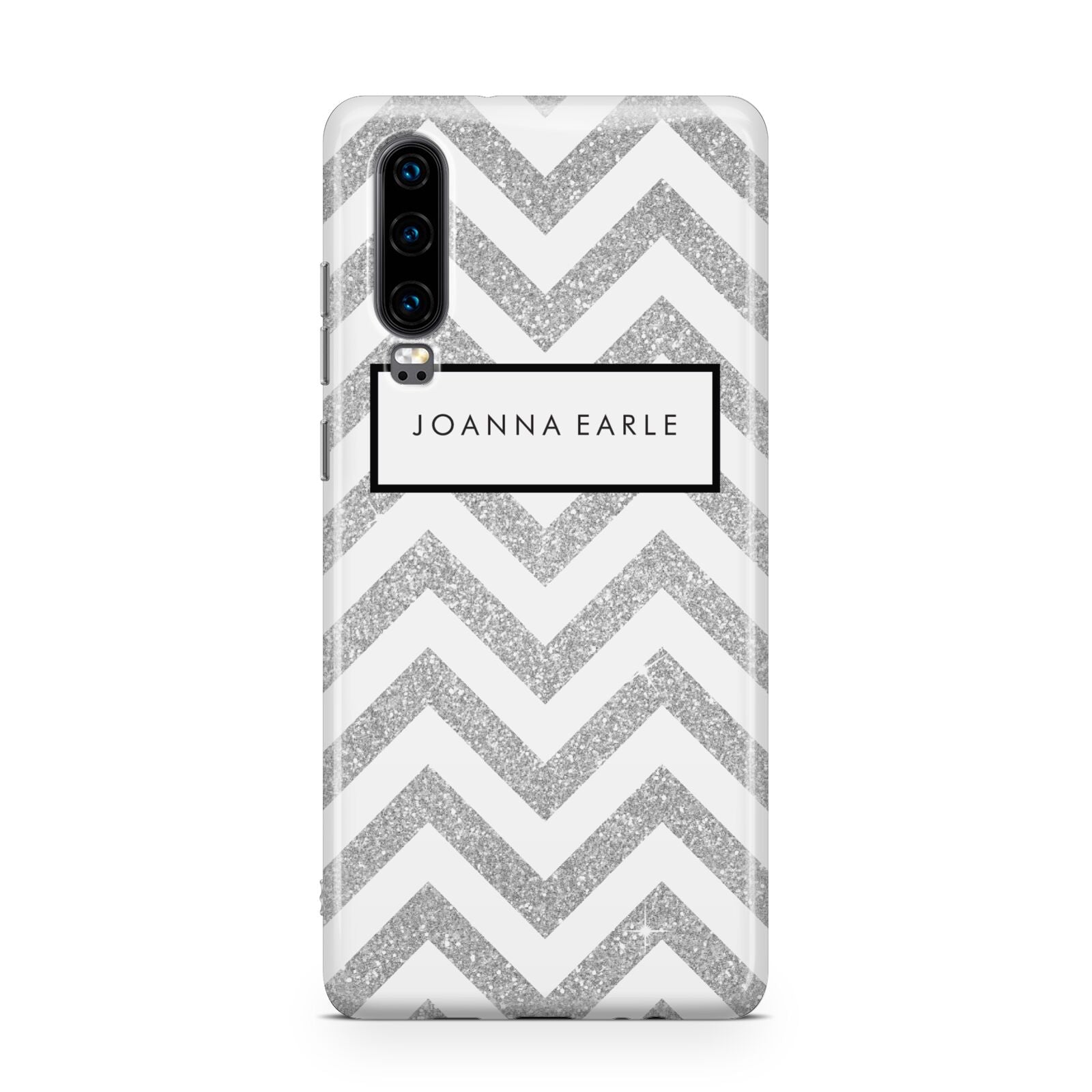 Personalised Faux Glitter Custom Name Initials Huawei P30 Phone Case