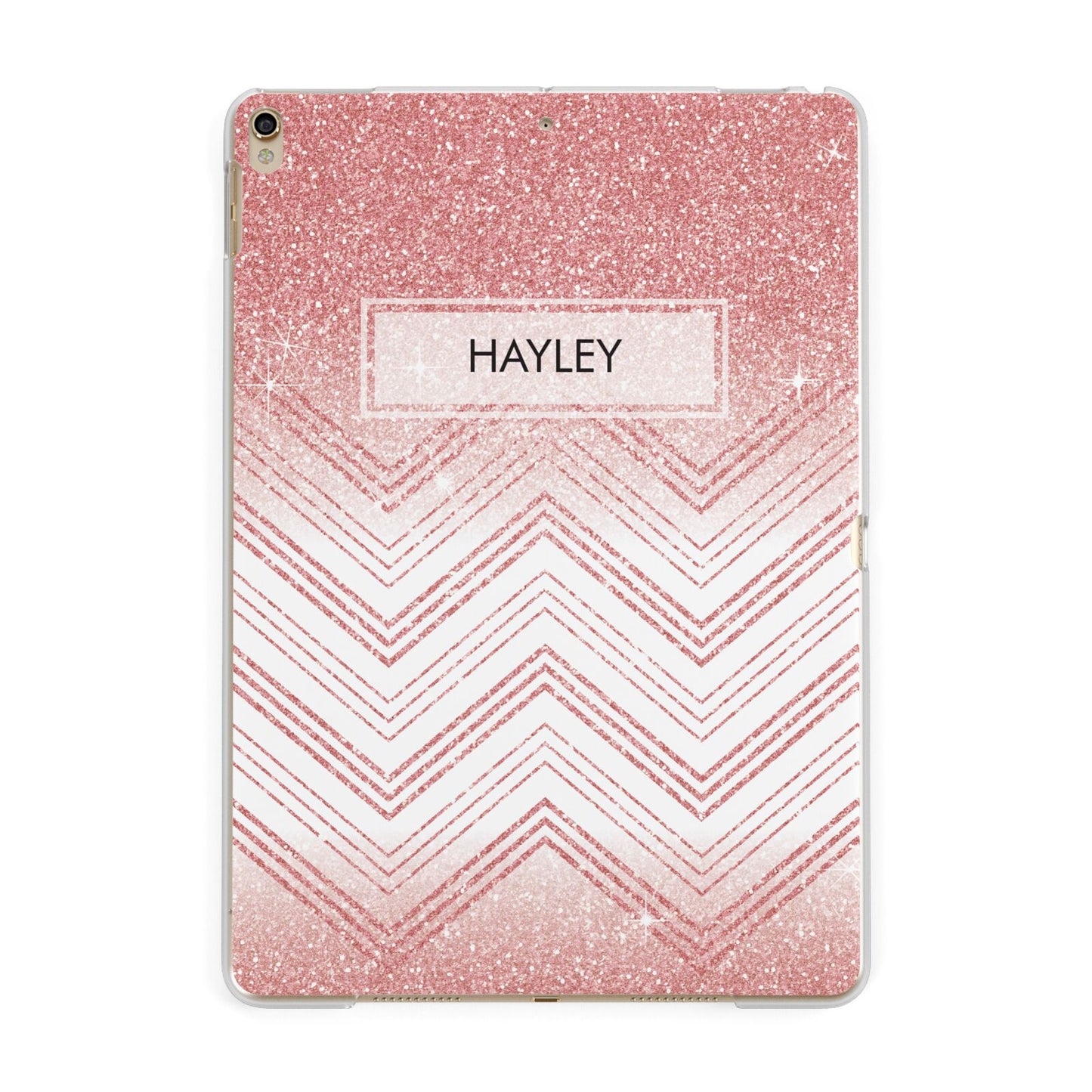 Personalised Faux Glitter Effect Name Initials Apple iPad Gold Case