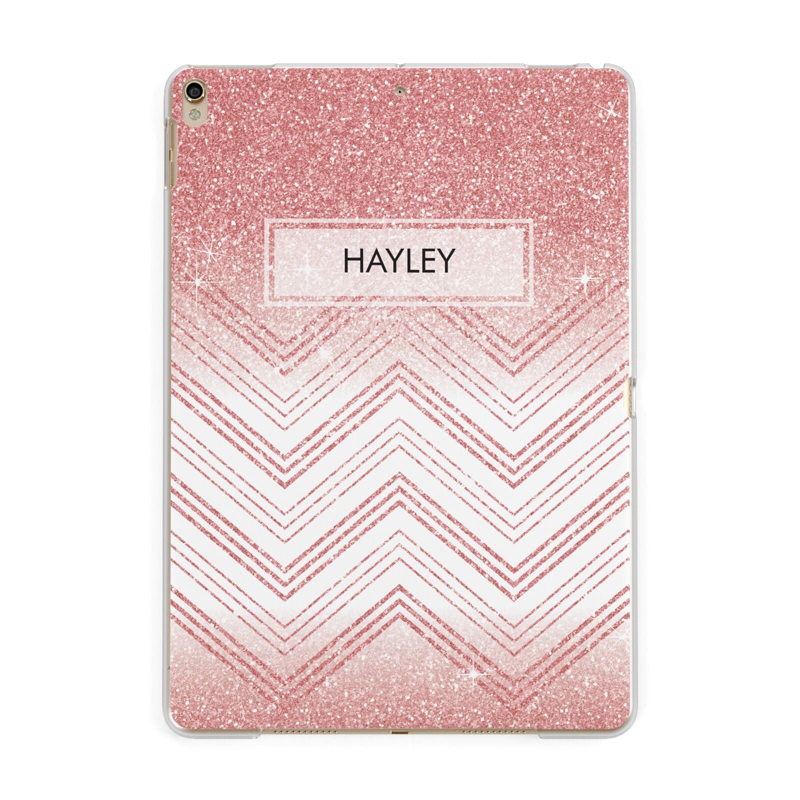 Personalised Faux Glitter Effect Name Initials Apple iPad Gold Case