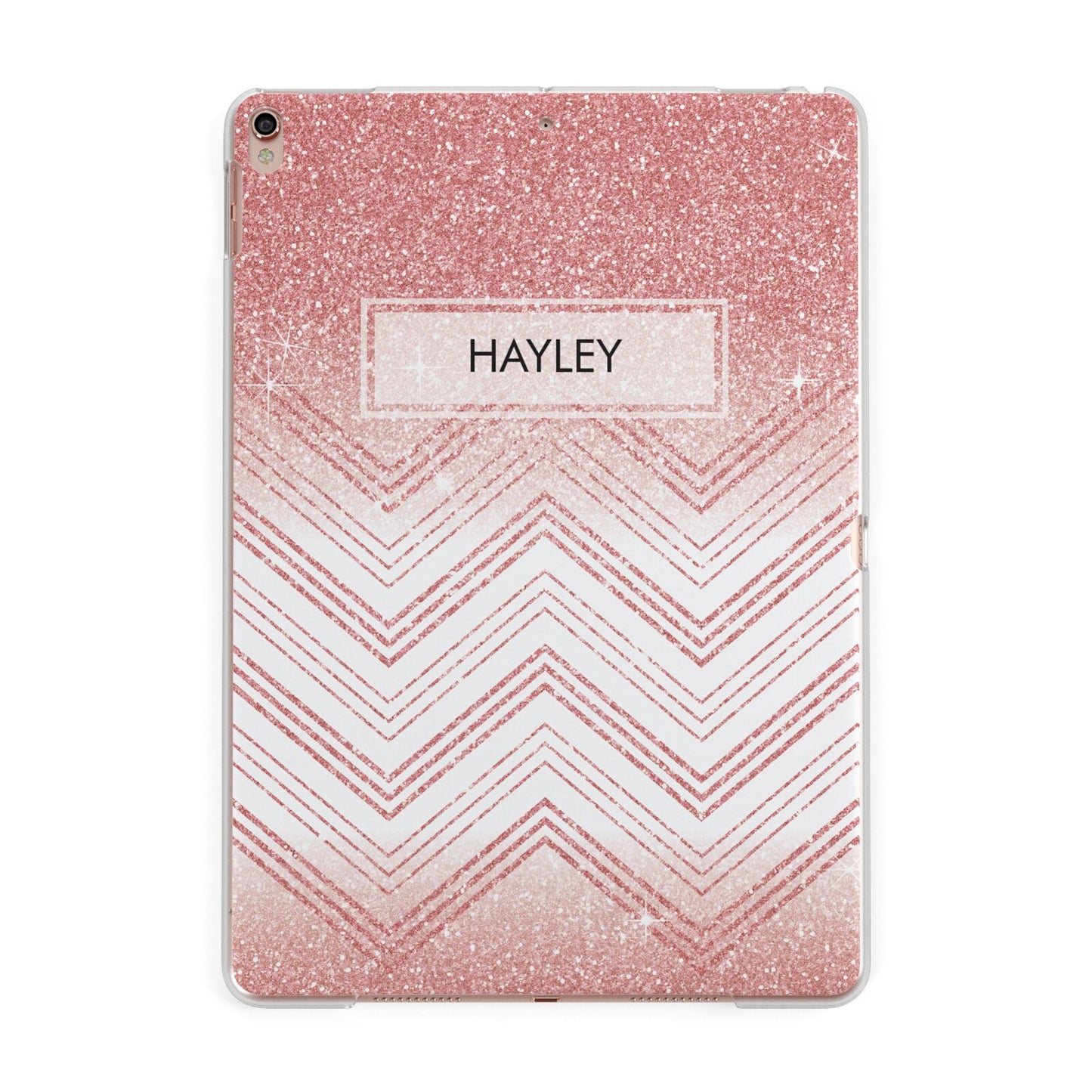 Personalised Faux Glitter Effect Name Initials Apple iPad Rose Gold Case