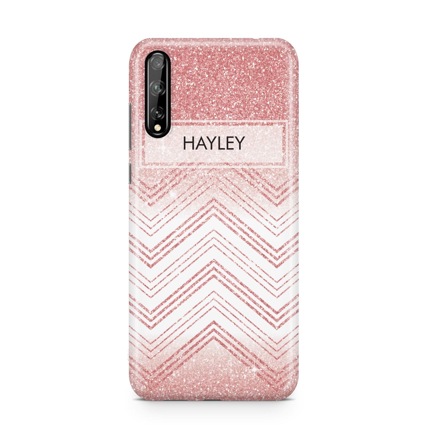 Personalised Faux Glitter Effect Name Initials Huawei Enjoy 10s Phone Case