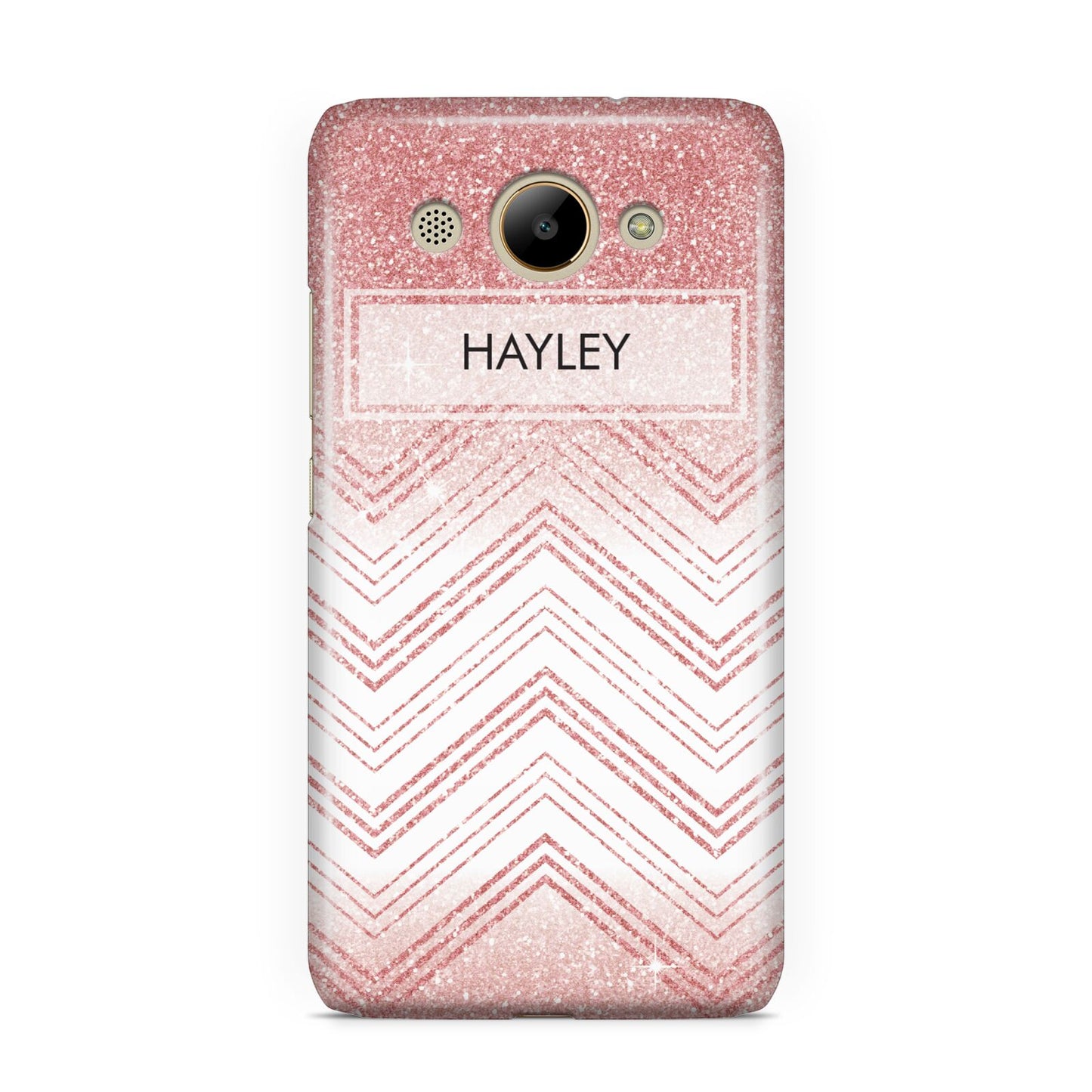 Personalised Faux Glitter Effect Name Initials Huawei Y3 2017