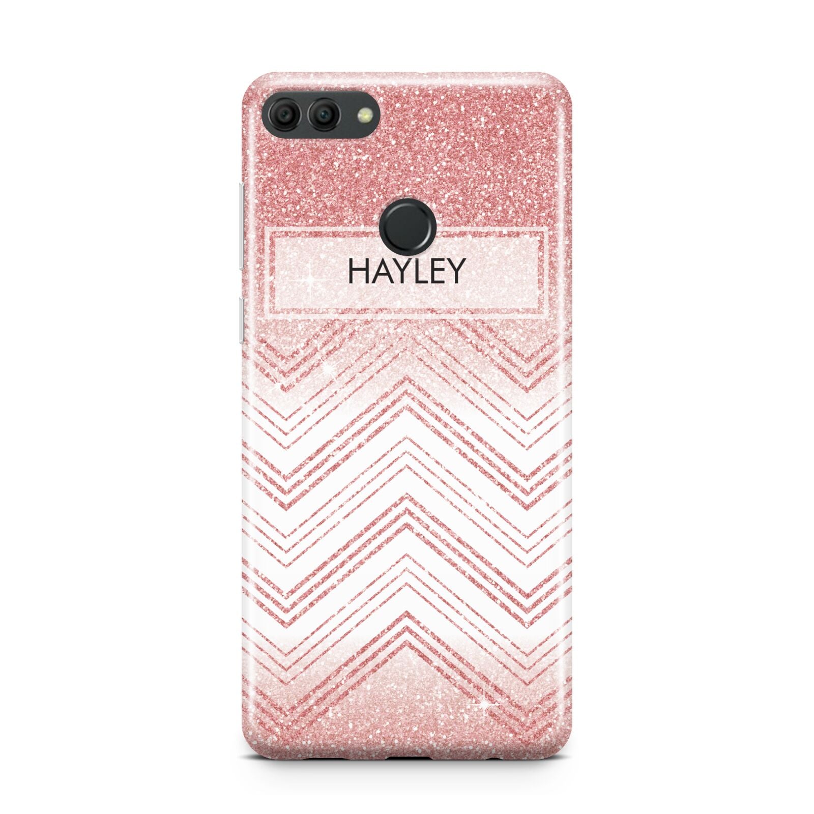 Personalised Faux Glitter Effect Name Initials Huawei Y9 2018